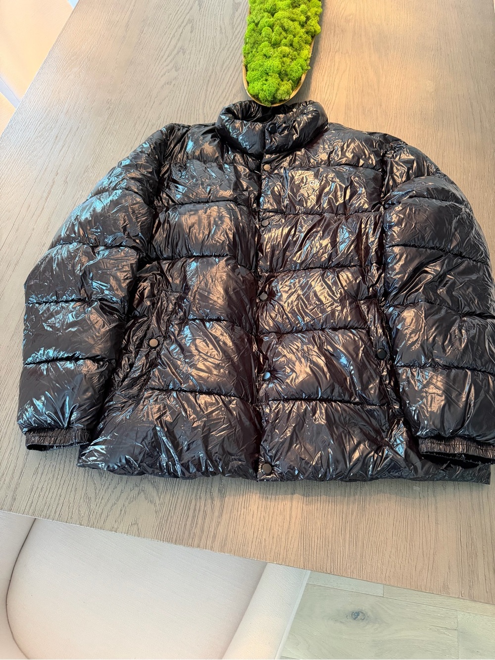 Calvin Klein Black High-Shine Puffer Jacket